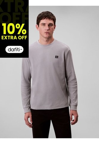 Camiseta Gris De Manga Larga Con Textura Ligera Calvin Klein Calvin Klein