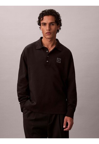 Polo Negro Manga Larga De Canalé Doble Cara Calvin Klein Calvin Klein