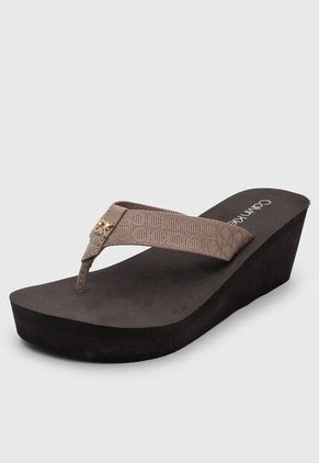Sandalia Tacón Corrido Calvin Klein Kailuha Marrón