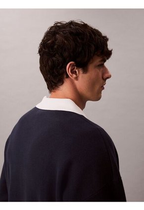 Saco Azul Tejido Oversize Con Cuello Johnny Calvin Klein