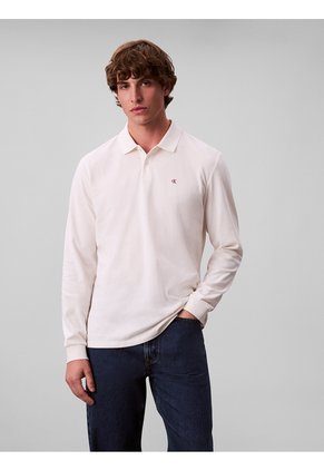 Polo Blanco Casual De Manga Larga Calvin Klein