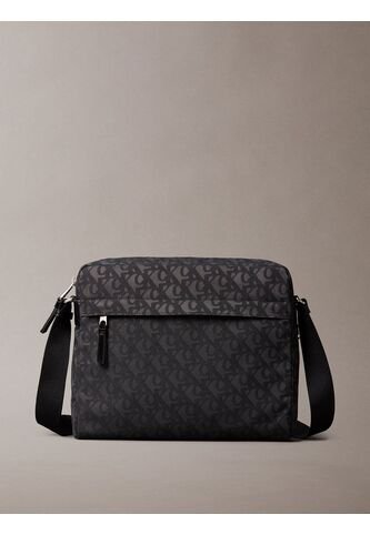 Bolso Negro Cruzado Con Estampado De Monograma Calvin Klein Calvin Klein