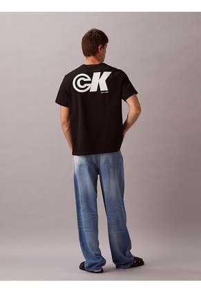 Camiseta Negra Sport Con Logotipo Gráfico Calvin Klein
