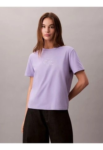 Camiseta Rosa Clásica Con Monograma Metalizado Calvin Klein Calvin Klein