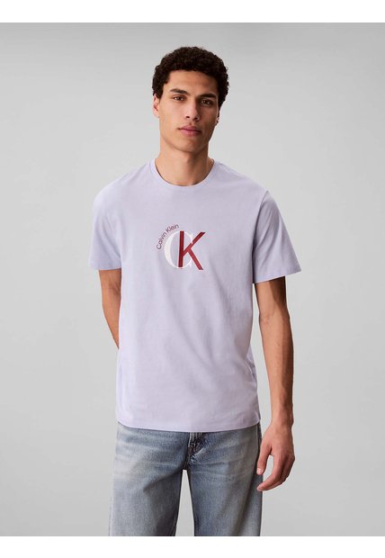 Camiseta Gris Con Gráfico De Logo Calvin Klein
