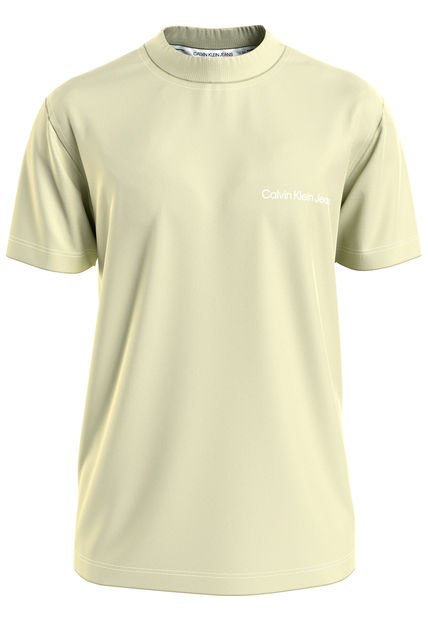 Camiseta Verde De Algodón Con Logo En El Pecho Calvin Klein