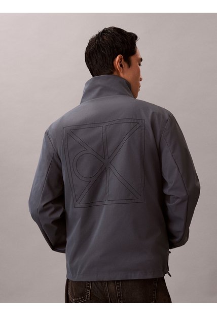 Chaqueta Negra Reversible Con Estampado Calvin Klein