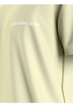 Camiseta Verde De Algodón Con Logo En El Pecho Calvin Klein