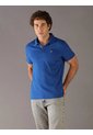 Polo Azul Clásico Con Monograma Bordado Calvin Klein de Calvin Klein