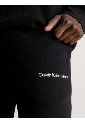 Pantalón Negro De Chándal De Felpa De Algodón Calvin Klein