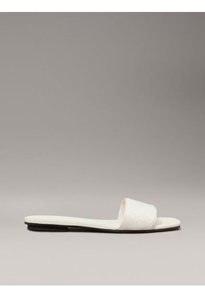 Sandalias Blanco De Jacquard Con Logo Calvin Klein