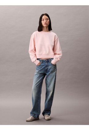 Saco Rosa Cropped Con Logo En Insignia Calvin Klein