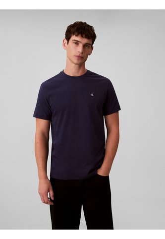 Camiseta Azul Con Micro Monograma Bordado Calvin Klein Calvin Klein