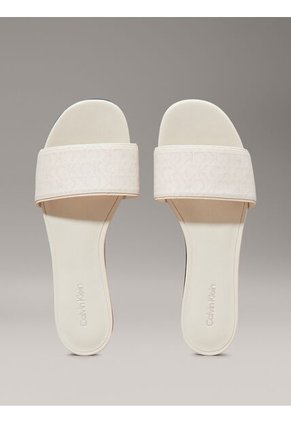Sandalias Blanco De Jacquard Con Logo Calvin Klein