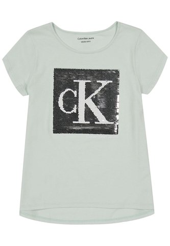 Camiseta Con Logotipo De Lentejuelas Niña Verde Calvin Klein Calvin Klein