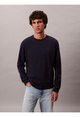 Camiseta Azul De Manga Larga Con Monograma Calvin Klein Calvin Klein