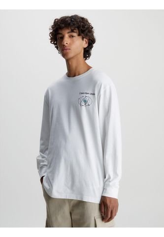 Camiseta De Manga Larga Con Estampado Hombre Blanco Calvin Klein Calvin Klein
