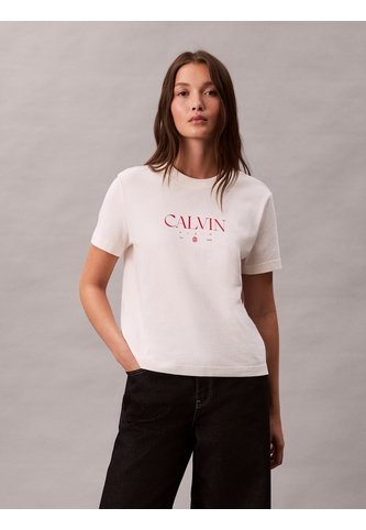 Camiseta Blanca De Corte Clásico Con Gráfico Calvin Klein Calvin Klein