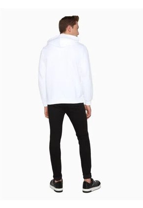 Buzo Blanco Con Capota Y Estampado De Monograma Calvin Klein