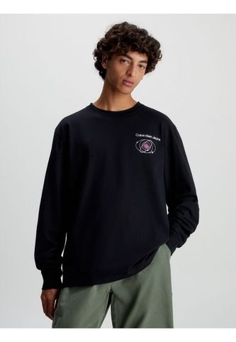 Camiseta Manga Larga Con Estampado Hombre Negro Calvin Klein Calvin Klein