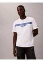 Camiseta Blanca De Rayas Con Logo Calvin Klein de Calvin Klein