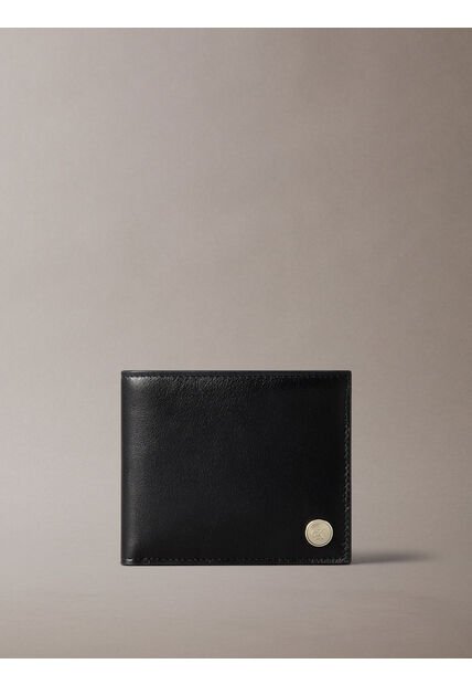 Billetera Negra De Cuero Con Compartimento Para Billetes Y Monedero Y RFID Calvin Klein