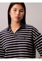 Polo Azul Cropped De Piqué A Rayas Calvin Klein de Calvin Klein
