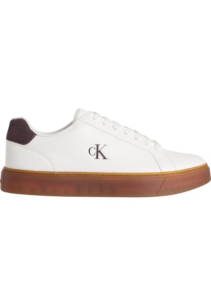 Tenis Blanco Classic De Corte Bajo En Cuero Calvin Klein