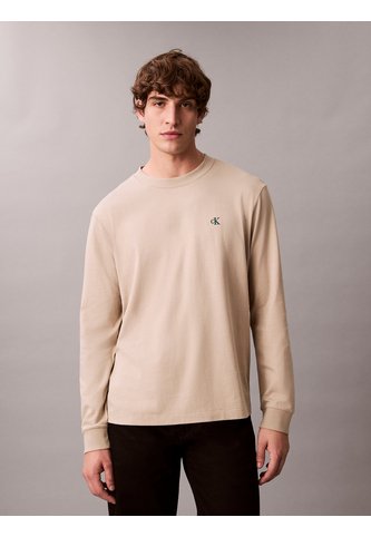 Camiseta Beige De Manga Larga Con Monograma Calvin Klein Calvin Klein