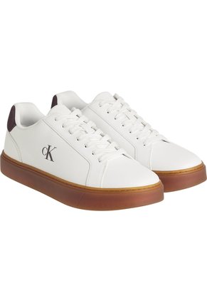 Tenis Blanco Classic De Corte Bajo En Cuero Calvin Klein