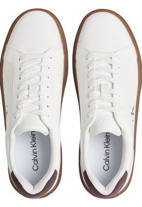 Tenis Blanco Classic De Corte Bajo En Cuero Calvin Klein