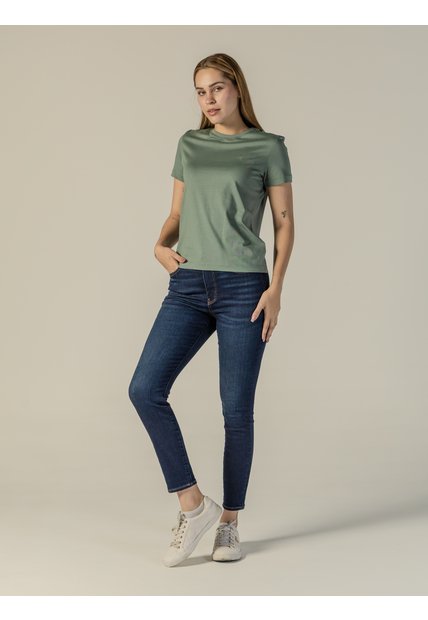 Camiseta Verde De Algodón Con Logo De Archivo Calvin Klein