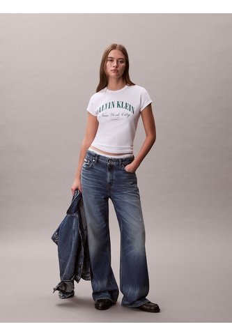 Camiseta Blanca Con Logo Gráfico Estampado Calvin Klein Calvin Klein