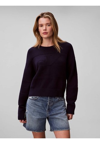 Saco Azul Tejido Con Logo Tejido Tonal Calvin Klein Calvin Klein