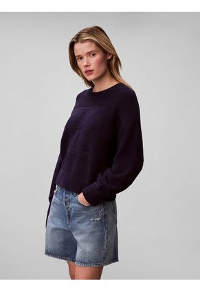 Saco Azul Tejido Con Logo Tejido Tonal Calvin Klein