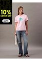 Camiseta Rosada Boxy Con Gráfico Floral Calvin Klein de Calvin Klein