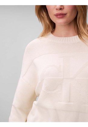 Saco Blanco Tejido Con Logo Tejido Tonal Calvin Klein