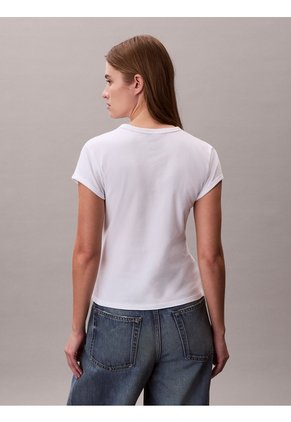 Camiseta Blanca Con Logo Gráfico Estampado Calvin Klein