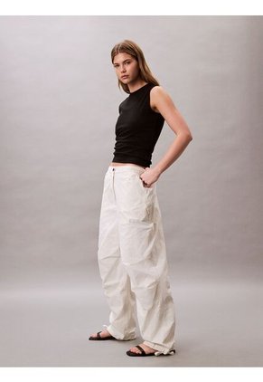 Pantalones Blanco Parachute De Nailon Suave Calvin Klein