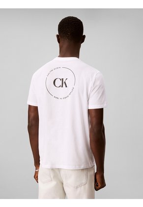 Camiseta Blanca Con Gráfico De Logo Circular Calvin Klein