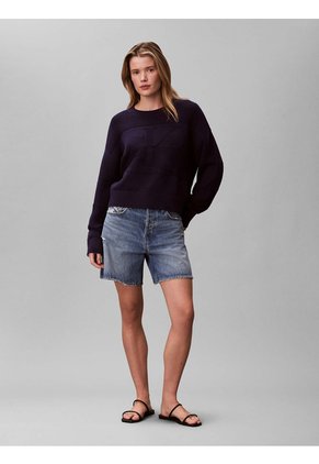 Saco Azul Tejido Con Logo Tejido Tonal Calvin Klein