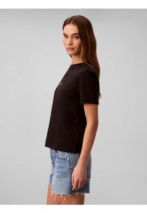 Camiseta Negra Clásica Con Monologo Calvin Klein