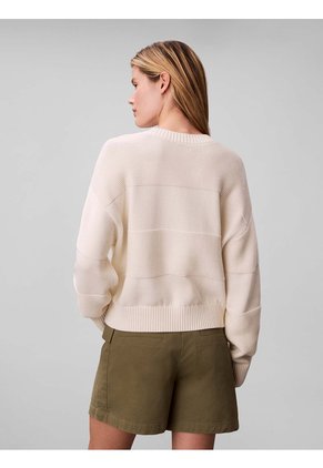 Saco Blanco Tejido Con Logo Tejido Tonal Calvin Klein