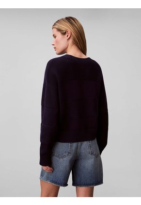 Saco Azul Tejido Con Logo Tejido Tonal Calvin Klein