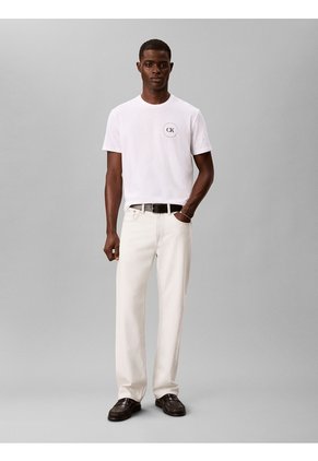Camiseta Blanca Con Gráfico De Logo Circular Calvin Klein