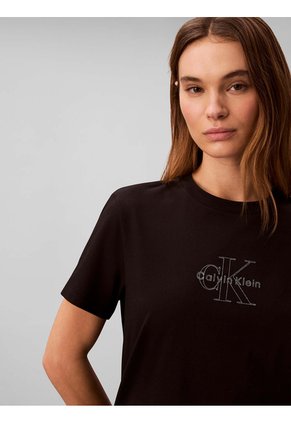 Camiseta Negra Clásica Con Monologo Calvin Klein