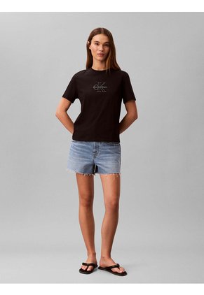 Camiseta Negra Clásica Con Monologo Calvin Klein