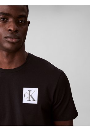 Camiseta Negra De Manga Corta Con Logo Calvin Klein