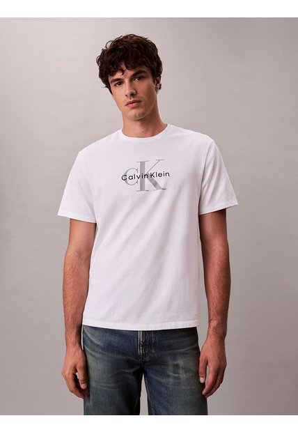 Camiseta Blanca 20s Con Estampado Gráfico De Monograma Calvin Klein
