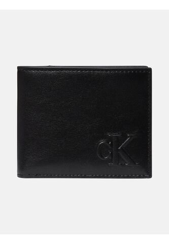 Billetera Negra De Cuero Con Monograma Calvin Klein Calvin Klein